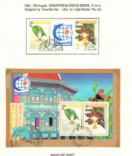 SINGAPORE 1993 Singapore '95 International Stamp Exhibition. Third series. Set of 2 and miniature sheet. - 59611 - VFU