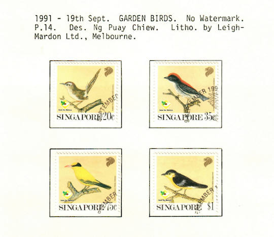 SINGAPORE 1991 Garden Birds. Set of 4. - 59622 - VFU