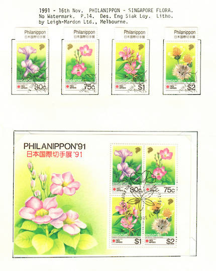 SINGAPORE 1992 Phila Nippon '91 International Stamp Exhibition. Set of 4 and miniature sheet. - 59624 - VFU