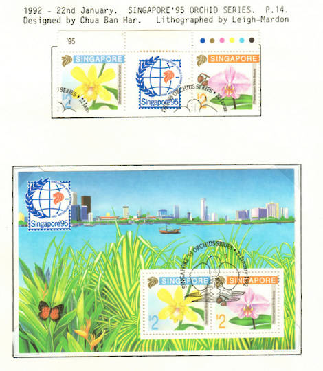 SINGAPORE 1993 Singapore '95 International Stamp Exhibition. Second series. Set of 2 and miniature sheet. - 59625 - VFU