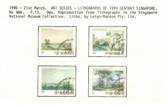 SINGAPORE 1990 Lithographs of Old Singapore. Set of 4. - 59631 - VFU