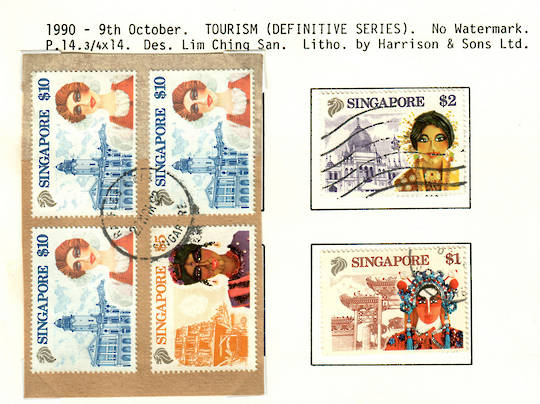 SINGAPORE 1990 Definitives. Set of 13 plus two extra copies of the $10. - 59635 - VFU