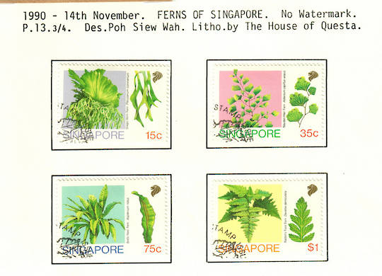 SINGAPORE 1990 Ferns. Set of 4. - 59636 - VFU
