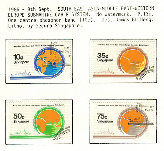 SINGAPORE 1986 Submarine Cable. Set of 4. - 59649 - VFU