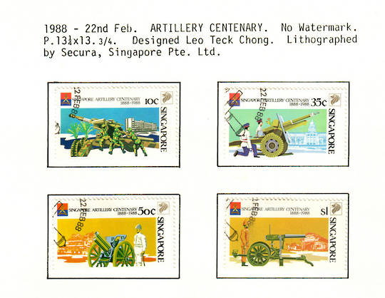 SINGAPORE 1988 Centenary of the Singapore Artillery. Set of 4. - 59658 - VFU