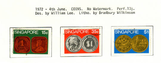 SINGAPORE 1972 Coins. Set of 3. - 59665 - VFU