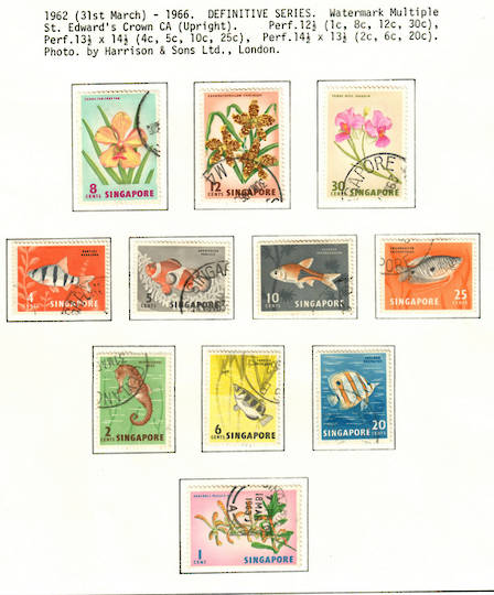 SINGAPORE 1962 Definitives. Set of 16. - 59672 - VFU