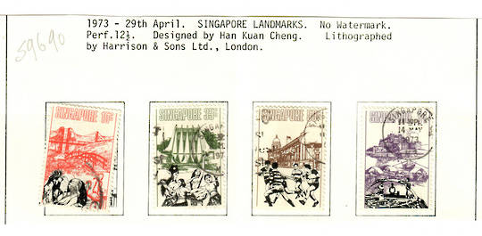 SINGAPORE 1973 Landmarks. Set of 4. - 59690 - VFU