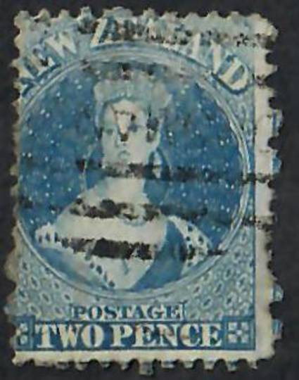 NEW ZEALAND 1862 Full Face Queen 2d Blue Perf 12½. Good example. - 60002 - Used