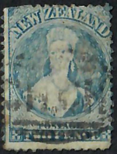 NEW ZEALAND 1862 Full Face Queen 2d Blue Perf 12½. Watermark NZ. Passable copy. - 60010 - Used