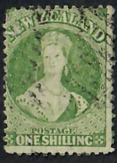 NEW ZEALAND 1862 Full Face Queen 1/- Green. Perf 12½. ACS $300.00. - 60074 - FU