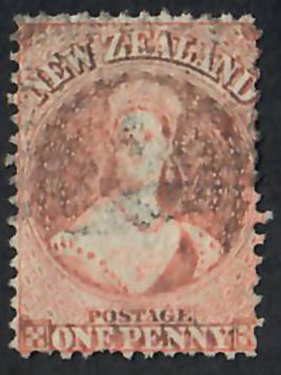 NEW ZEALAND 1862 Full Face Queen 1d Brown  Perf 12½. Good example of extended plate wear.  CP A1q (3). $150 - 60091 - GU