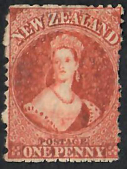NEW ZEALAND 1862 Full Face Queen 1d Red. Good red colour. - 60092 - Mint MNG