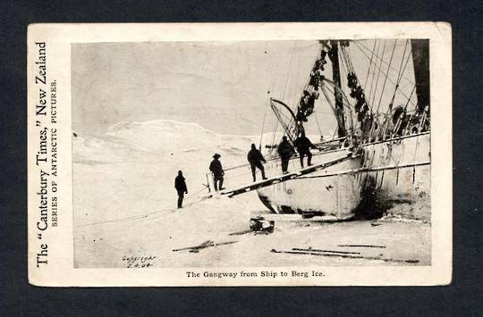 Real Photograph of by Canterbury Times of The Gangway from Ship to Ice. - 69384 - Postcard