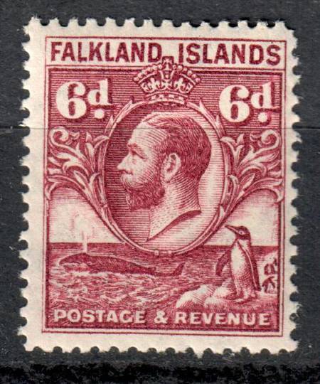 FALKLAND ISLANDS 1929 Geo 5th Definitive 6d Reddish Purple. - 6942 - Mint