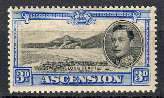 ASCENSION 1938 Geo 6th Definitive 3d Black and Ultramarine. Tropical gum. - 6951 - LHM