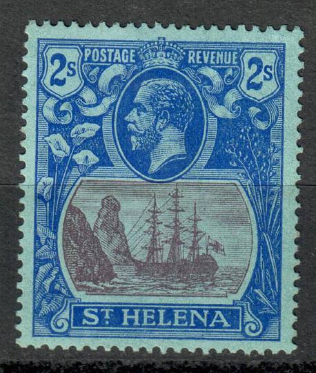 ST HELENA 1922 Geo 5th Definitive 2/- Purple and Blue on Blue. - 6955 - LHM
