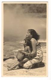 Real Photograph of wahine and child. - 69673 - Postcard