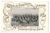 Real Photograph of Ashburton Temperance Brass Band. With compliments of the season. - 69851 - Postcard