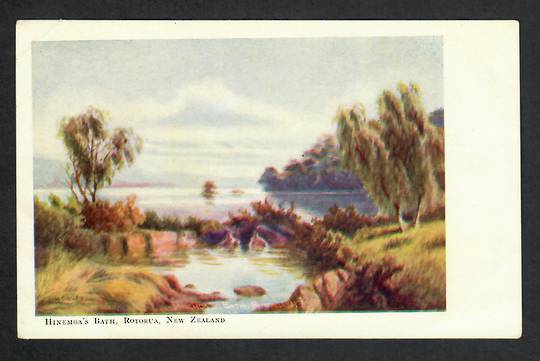Coloured Postcard of Hinemoa's Bath. - 69893 - Postcard