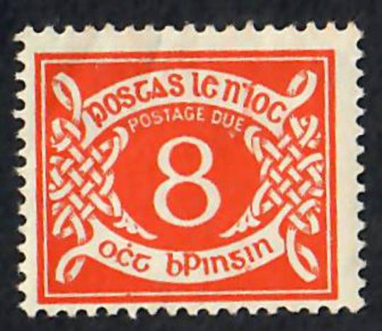 IRELAND 1940 Postage Due 8d Orange. Very light hinge marks. Slight gum crinkle. No toning or browning. - 70005 - LHM
