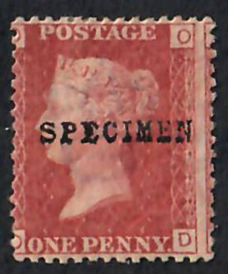 GREAT BRITAIN 1858 1d Red Plate 207 SPECIMEN. - 70007 - LHM