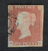 GREAT BRITAIN 1841 1d Pale Red-Brown. Worn Plates. Imperf. Four margins. Letters BE. Toned. - 70027 - VFU