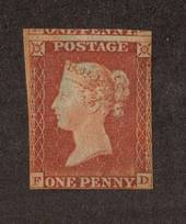 GREAT BRITAIN 1841 Victoria 1st 1d Red-Brown. Paper more or less blued. 2½ margins. Toned. - 70041 - MNG