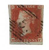 GREAT BRITAIN 1841 1d red. Imperf 4 margins. Blued paper. - 70042 - FU