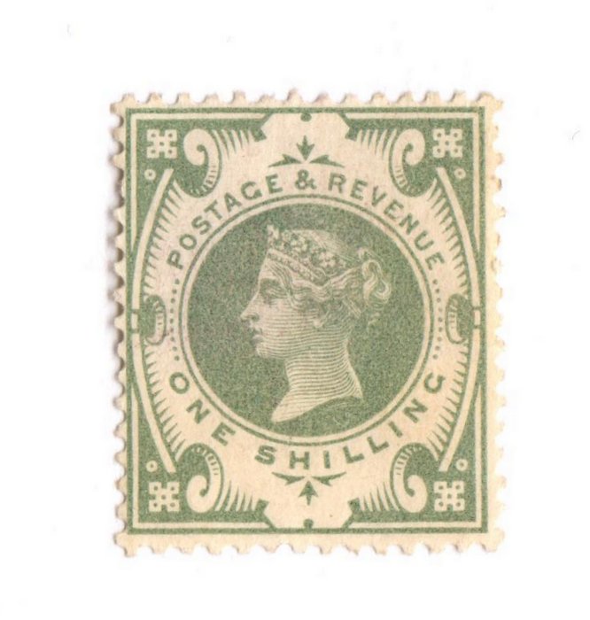GREAT BRITAIN 1887 Victoria 1st Definitive 1/- Dull Green. Scsrce. Hinge remains. - 70052 - Mint