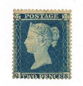 GREAT BRITAIN 1854 2d Deep blue. Perf 16. Rare in mint condition. Watermark Small Crown. Letters QK. - 70056 - MNG