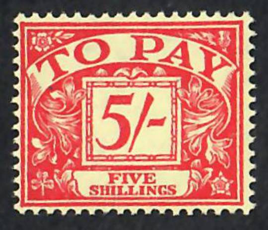 GREAT BRITAIN 1955 Postage Due 5/- Red. Watermark Mult St Edwards Crown and E2R sideways. - 70061 - UHM