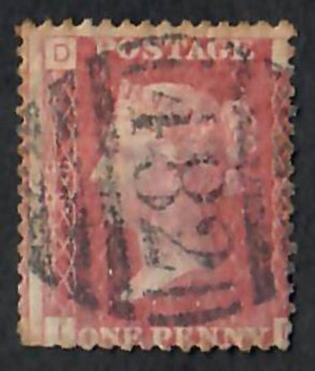 GREAT BRITAIN 1858 1d Red. Plate 91. Letters FSSF.Heavy pmk. - 70098 - Used