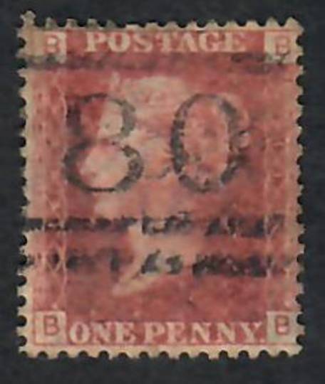 GREAT BRITAIN 1858 1d Red. Plate 114. Letters BBBB. - 70115 - Used