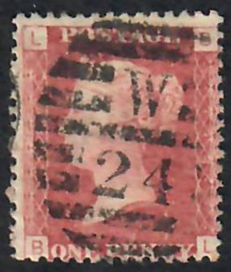 GREAT BRITAIN 1858 1d Red. Plate 119. Letters LBBL. - 70119 - Used