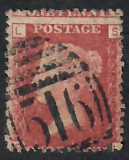 GREAT BRITAIN 1858 1d red. Plate 130 Letters LSSL. Centered south. - 70130 - Used