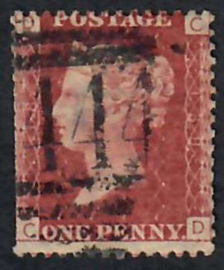 GREAT BRITAIN 1858 1d Red Plate 138 Letters DCCD. - 70138 - Used