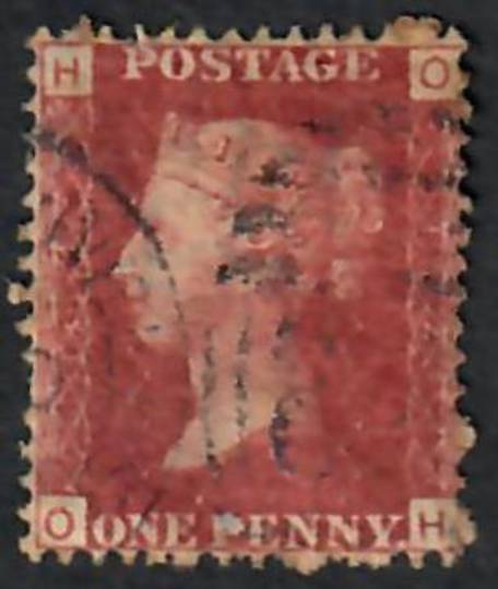 GREAT BRITAIN 1858 1d Red Plate 164 Letters HOOH - 70164 - Used