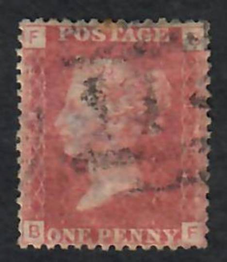 GREAT BRITAIN 1858 1d Red Plate 168 Letters FBBF. - 70168 - Used