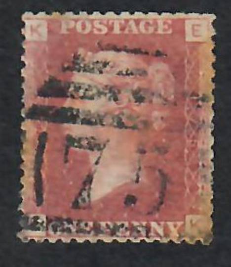 GREAT BRITAIN 1858 1d Red Plate 175 Letters KEEK. - 70175 - Used