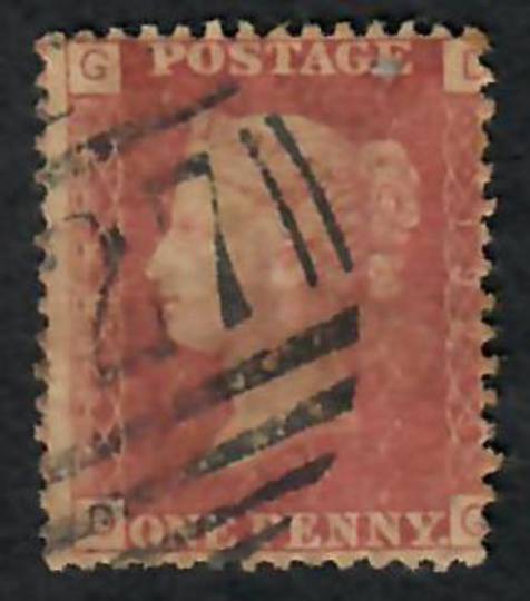 GREAT BRITAIN 1858 1d Red Plate 192. Letters GDDG. - 70192 - Used