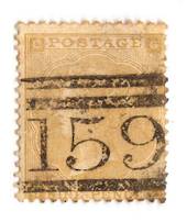 GREAT BRITAIN 1862 9d Bistre. Good perfs. Centred South East. Postmark 159 in bars. - 70241 - Used