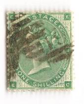 GREAT BRITAIN 1862 1/- Deep Green. Plate 1 Good perfs. Well centred. Cancel heavy. - 70243 - Used