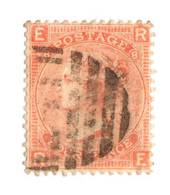 GREAT BRITAIN 1865 4d Vermillion. Plate 8. Well centred. Sound copy. Postmark Bars.Good perfs. - 70246 - Used
