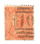 GREAT BRITAIN 1865 4d Vermillion. Plate 10. Centred slightly South. Postmark 10 in bars. Sound copy. - 70248 - Used