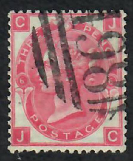 GREAT BRITAIN 1865 Definitive 3d Deep Rose. Plate 6. Letters CJJC. Nice colour. Postmark 498 in barred oval. - 70261 - FU