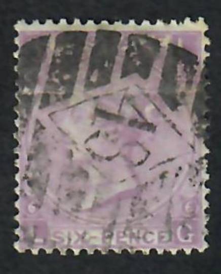 GREAT BRITAIN 1867 6d Bright Violet. With hyphen. Plate 6. Letters GLLG. Quite well centred. Postmark 43 in diamond bars. - 7027