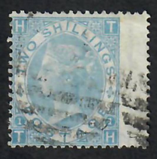 GREAT BRITAIN 1867 2/- Pale Blue. Plate 1. Letters HTTH. Lovely right wing margin copy. Light cancel largely clear of the face.