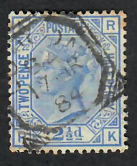 GREAT BRITAIN 1880 2Â½d Blue. Plate 22. Letters KRRK. Good perfs. Light squared cancel off face. - 70306 - FU