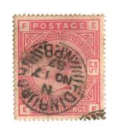 GREAT BRITAIN 1883 5/- Rose. Well centred. Good colour and perfs. Postmark EDINBURGH NPB 17/11/87 cds. Clean strike. Letters FEE